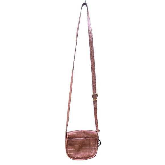 Micahel Kors Camel Brown Snake skin embossed pattern leather crossbody - Picture 2 of 8
